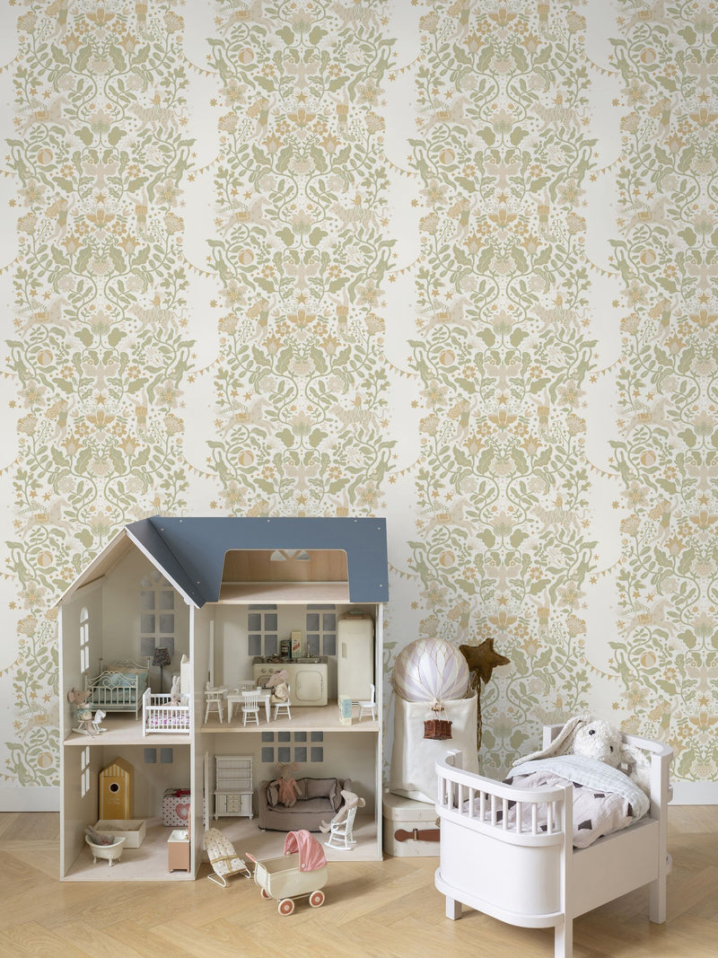 Galerie Wallcoverings Green Resan Kids wallpaper sample A4 - British product