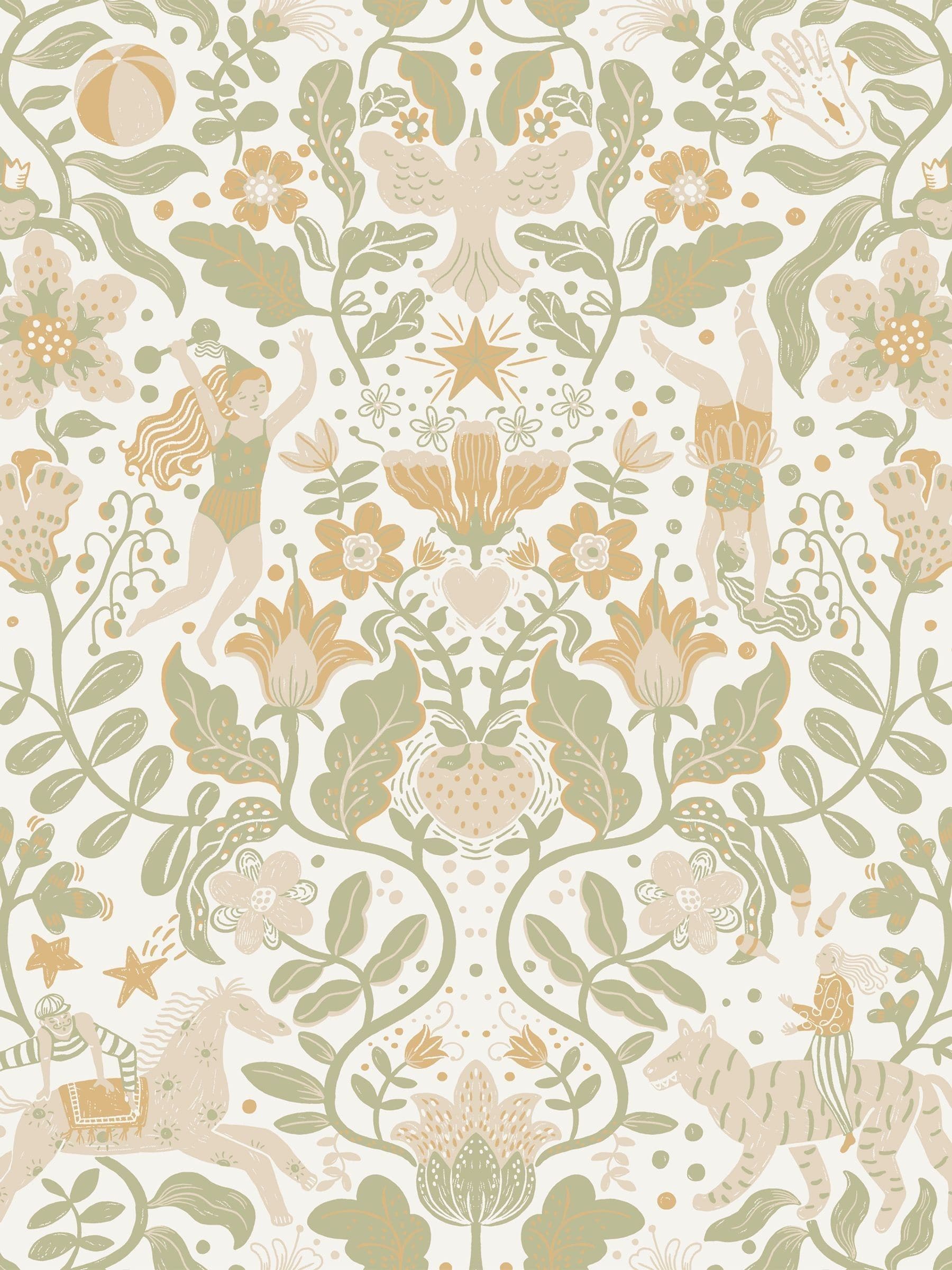 Galerie Wallcoverings Green Resan Kids wallpaper sample A4 - British product