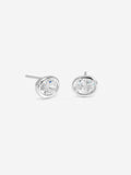 Inicio earrings oval cubic zirconia bezel studs - British product