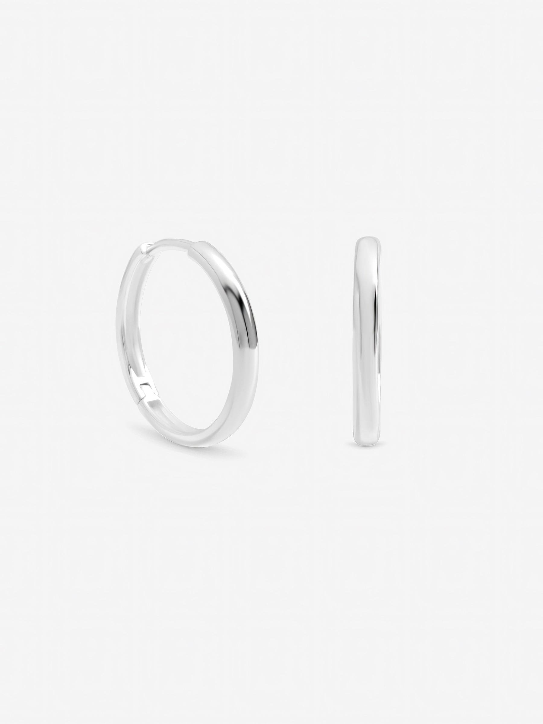 Inicio sterling silver plated medium sleeper hoops 30mm (British brand)