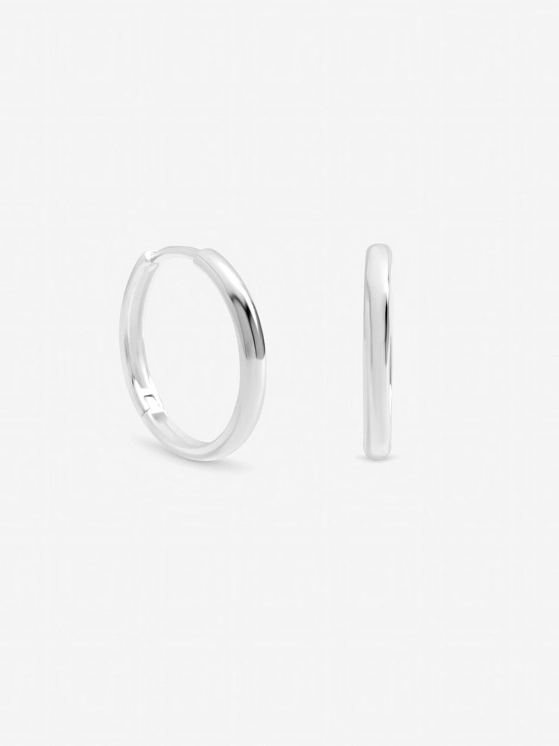 Inicio sterling silver plated medium sleeper hoops 30mm (British brand)