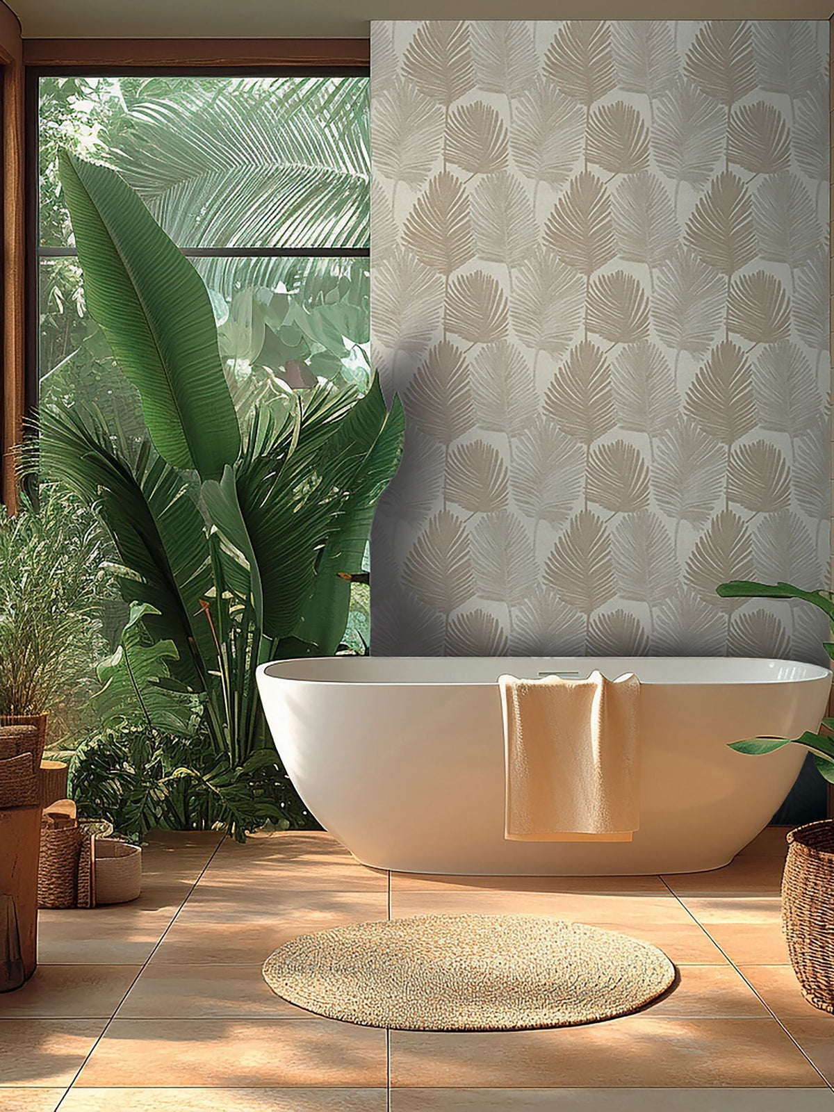 Galerie Wallcoverings Brown Horizon Tree Leaf Wallpaper 10.05M