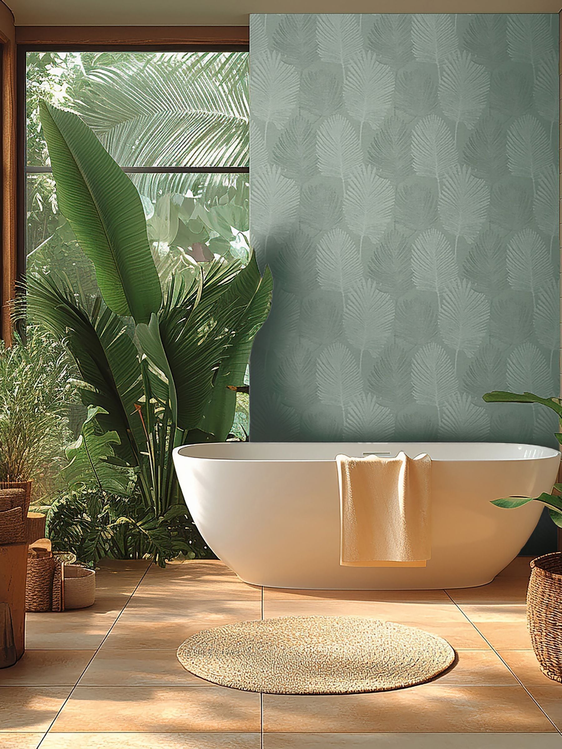 Galerie Wallcoverings Brown Horizon Tree Leaf Wallpaper 10.05M