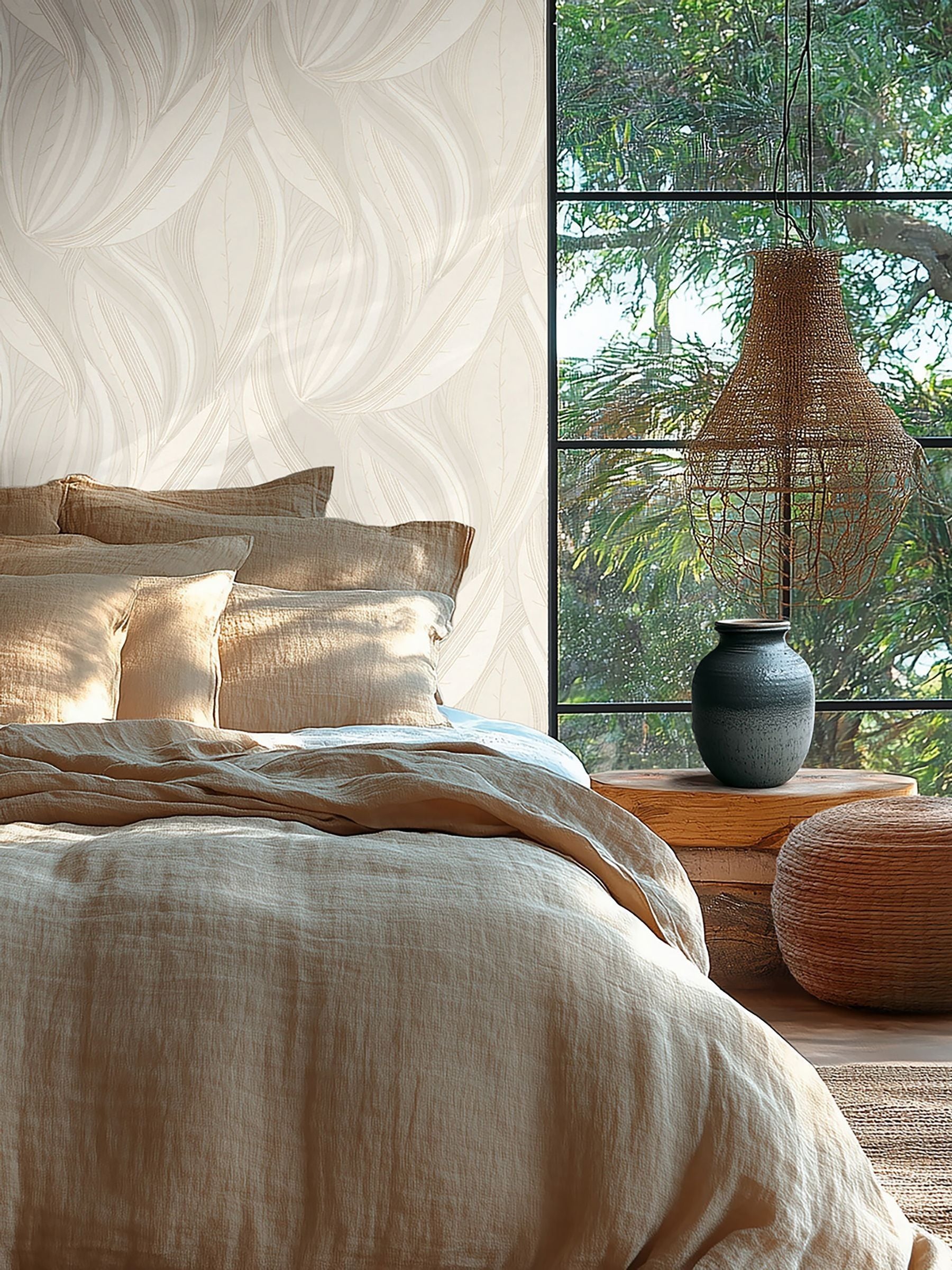 Galerie Wallcoverings Cream Horizon Tree Leaf 10.05M Wallpaper