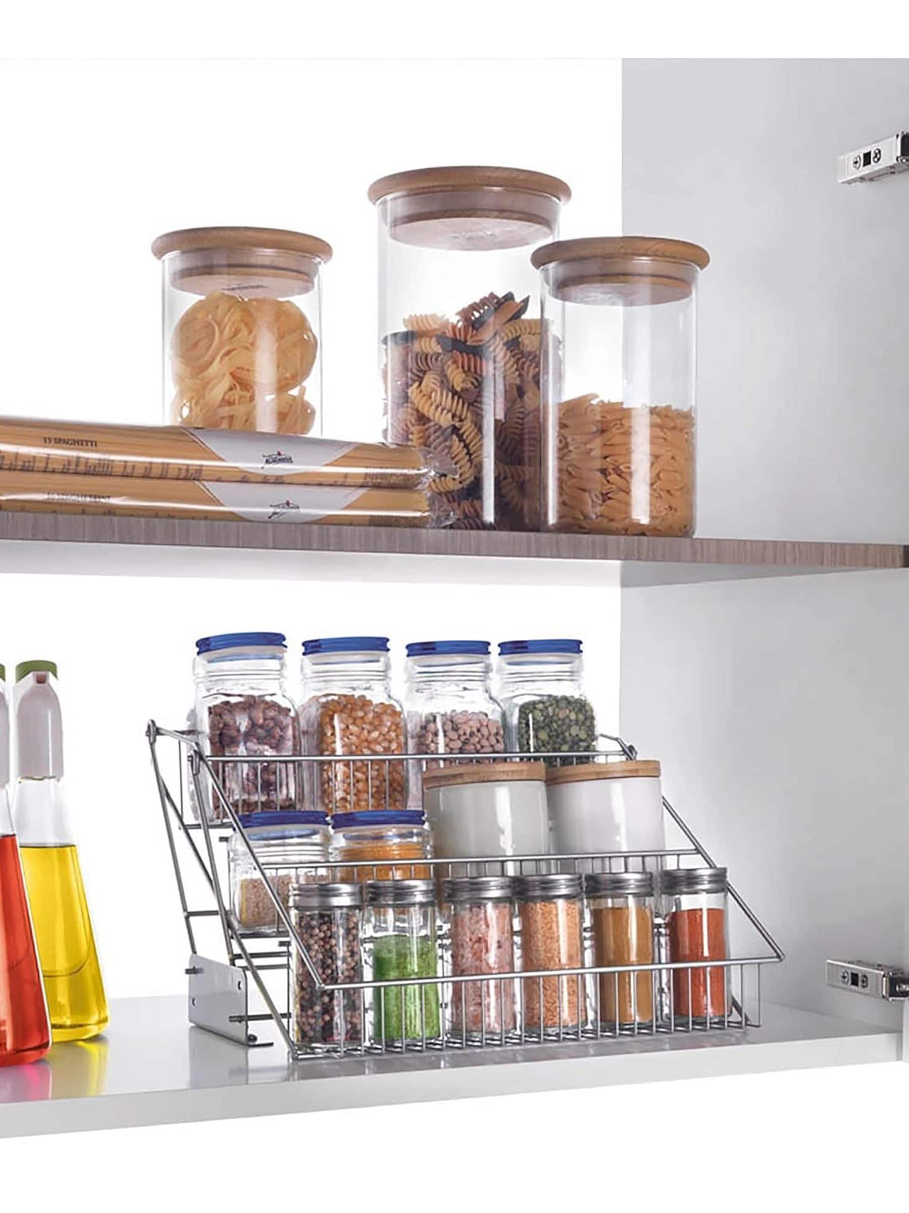 Metaltex silver Up & Down spice organiser - British product