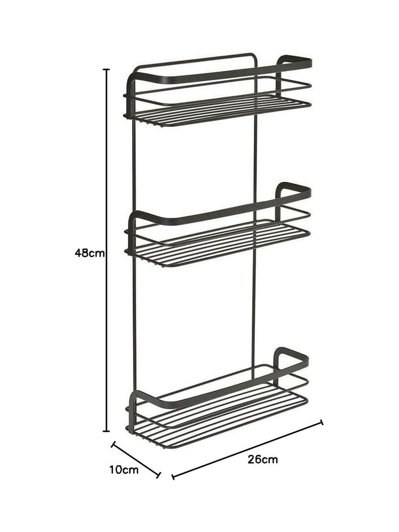 Metaltex Black Origin 3 Tier Rectangular Shelf, imported from the UK