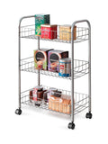 Metaltex Silver Lugano storage rolling cart - British product