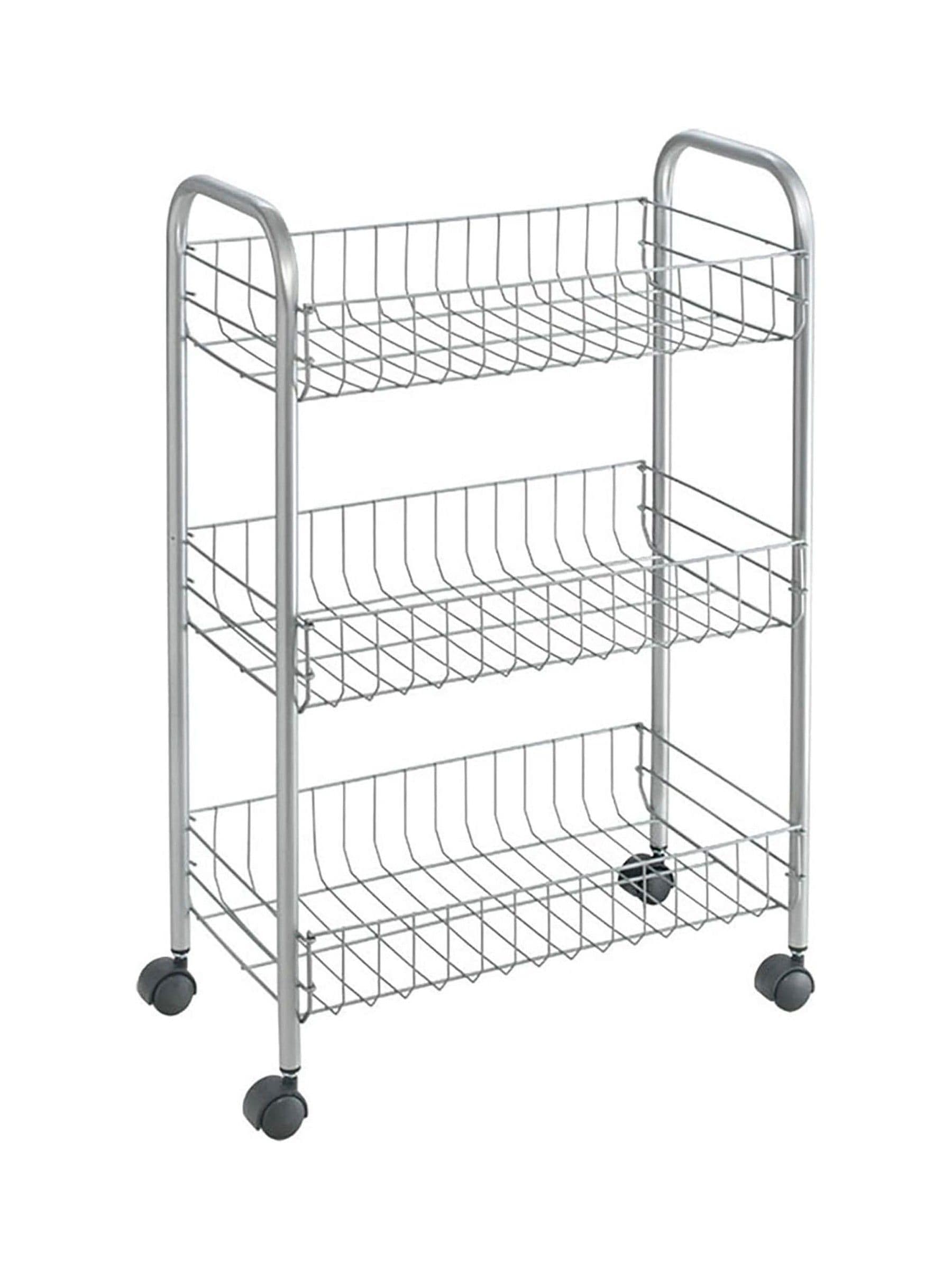 Metaltex Silver Lugano storage rolling cart - British product