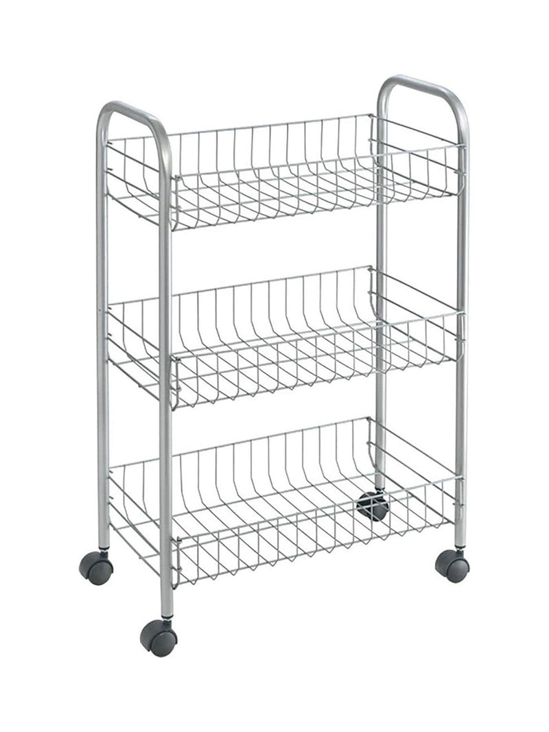 Metaltex Silver Lugano storage rolling cart - British product