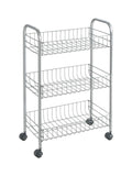 Metaltex Silver Lugano storage rolling cart - British product