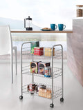 Metaltex Silver Lugano storage rolling cart - British product