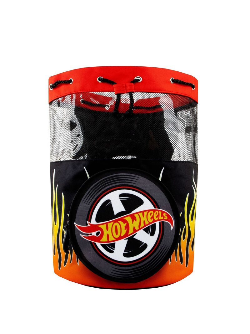 Hot Wheels children's swim bag black with flames, UK version