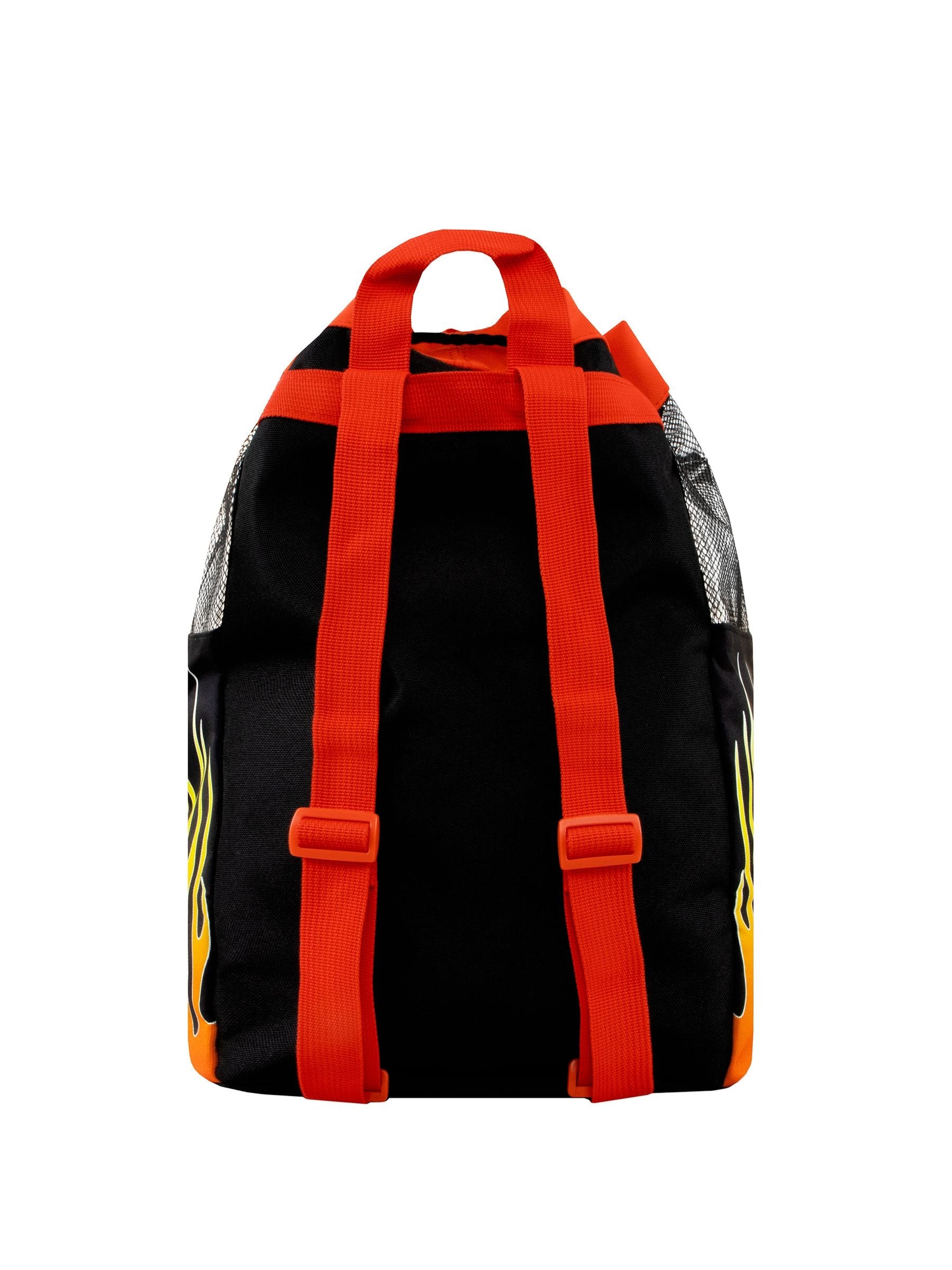 Hot Wheels children's swim bag black with flames, UK version