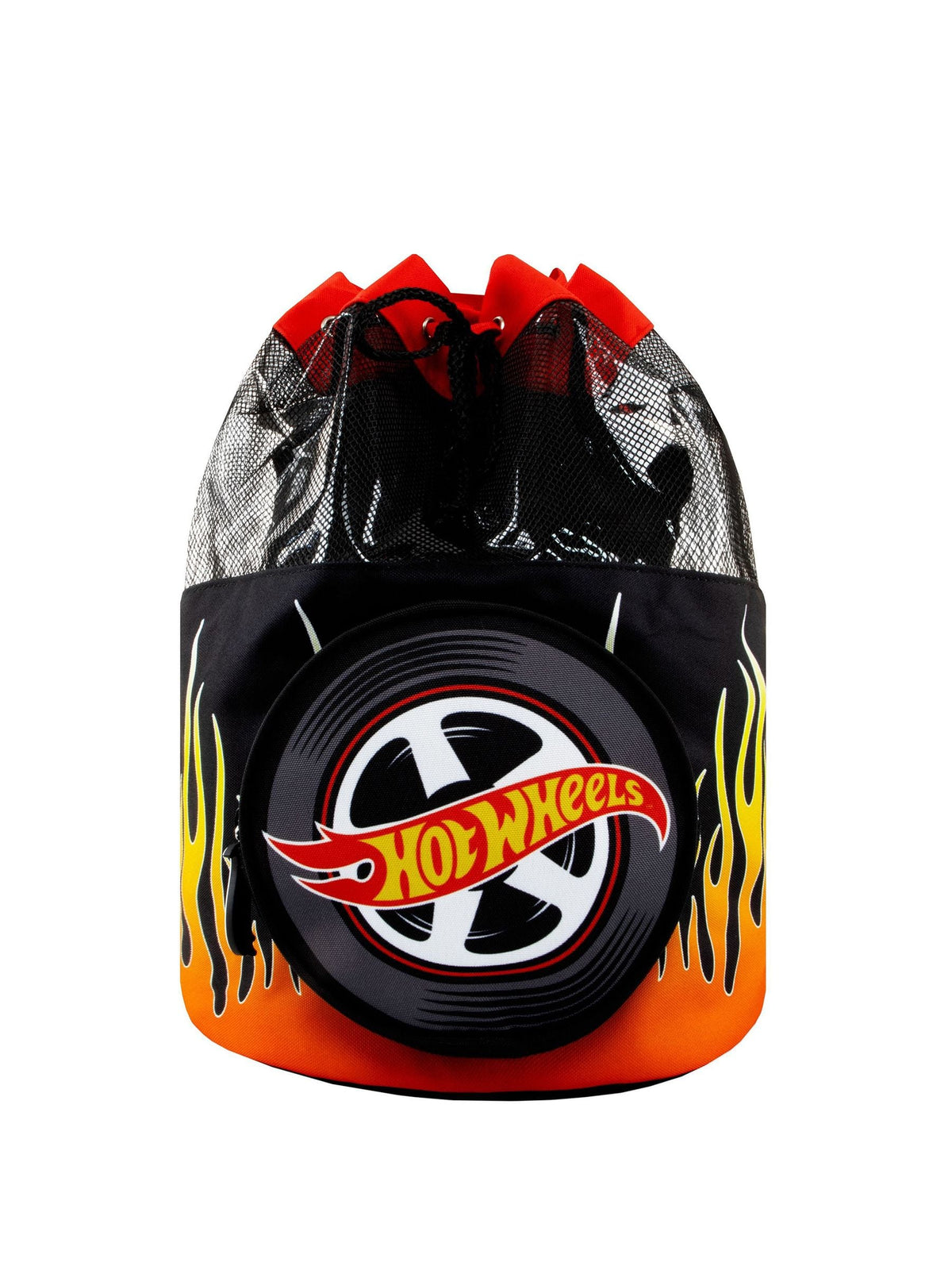Hot Wheels children's swim bag black with flames, UK version