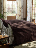 Laura Ashley Pine Green Brady Scallop Cotton Velvet Bedspread 180cm x 235cm