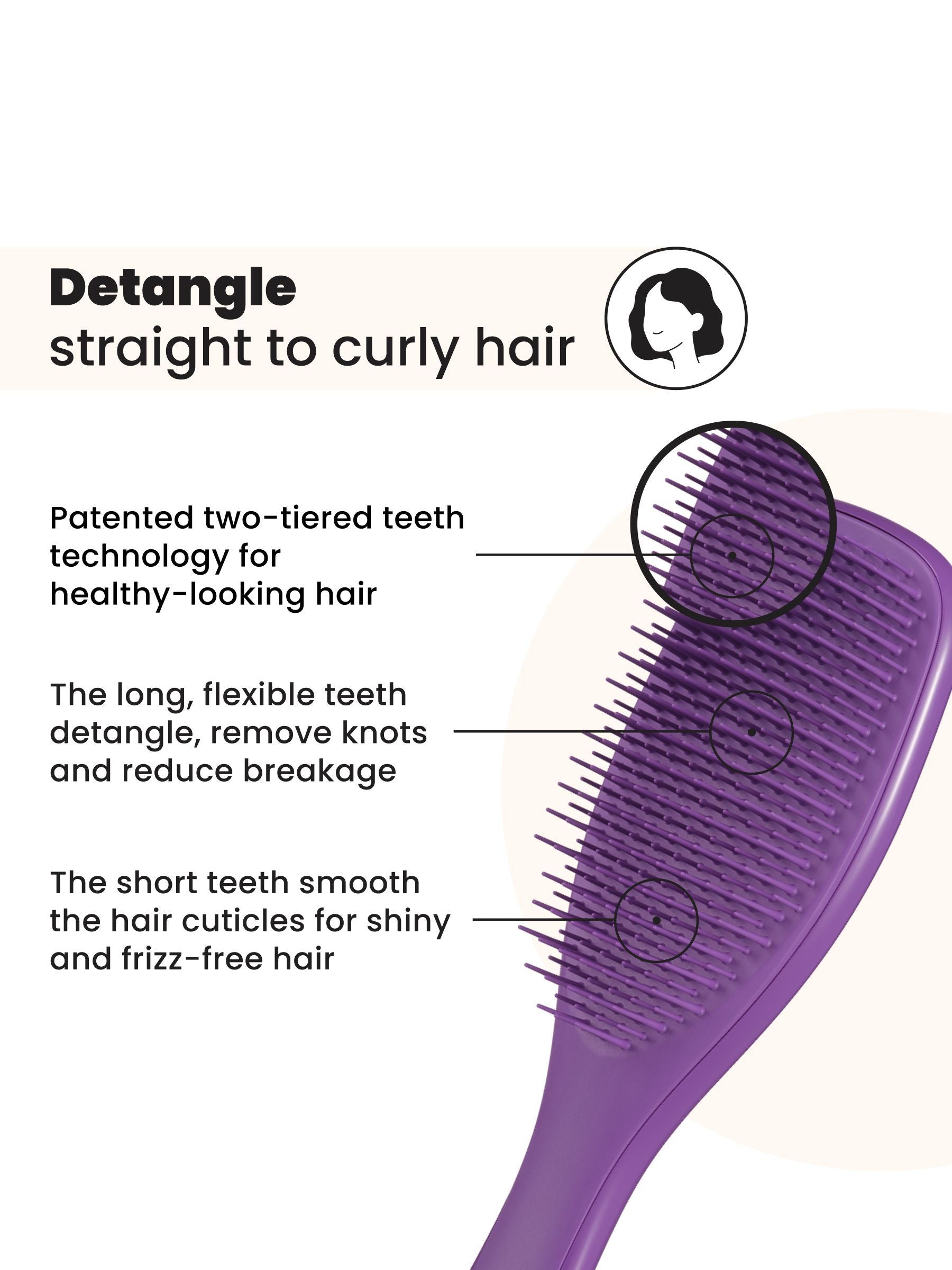 Tangle Teezer Purple detangling hairbrush (British brand)