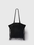 Whistles black crochet fringe bag for women, UK version
