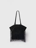 Whistles black crochet fringe bag for women, UK version