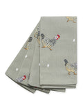 Sophie Allport grey chicken napkins set of 4 (British brand)