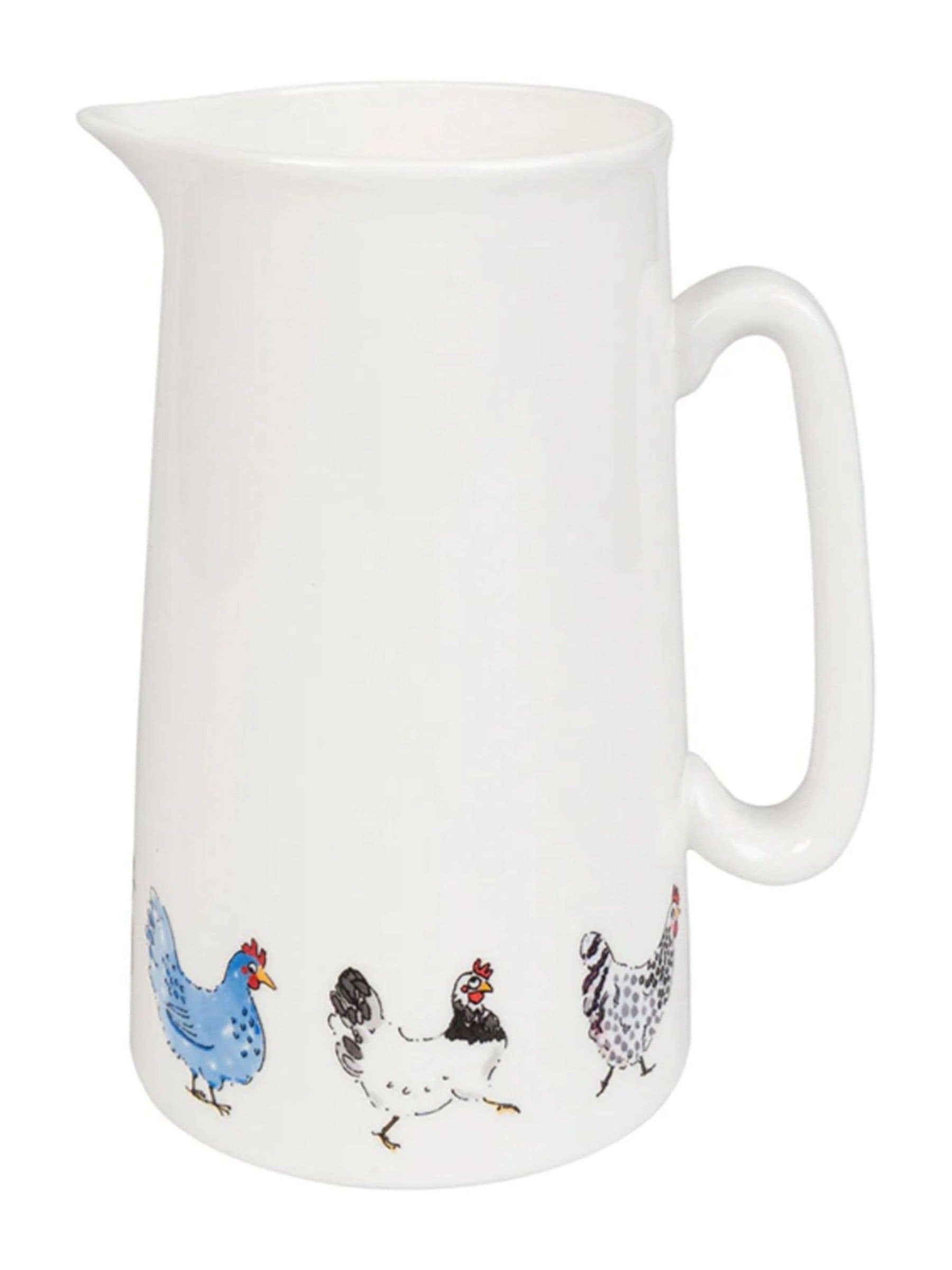 Sophie Allport large bone china jug with hen design (British brand)