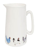 Sophie Allport large bone china jug with hen design (British brand)