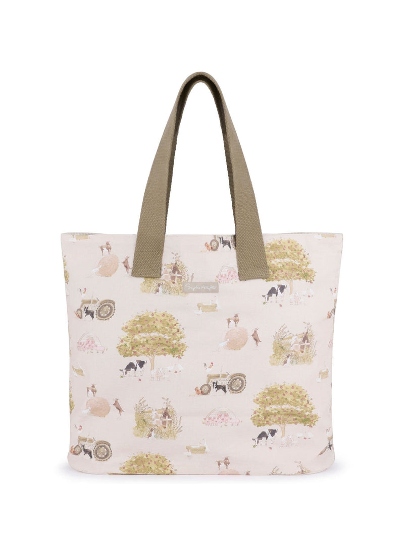 Sophie Allport Farm Friends neutral stone tote bag, imported from the UK