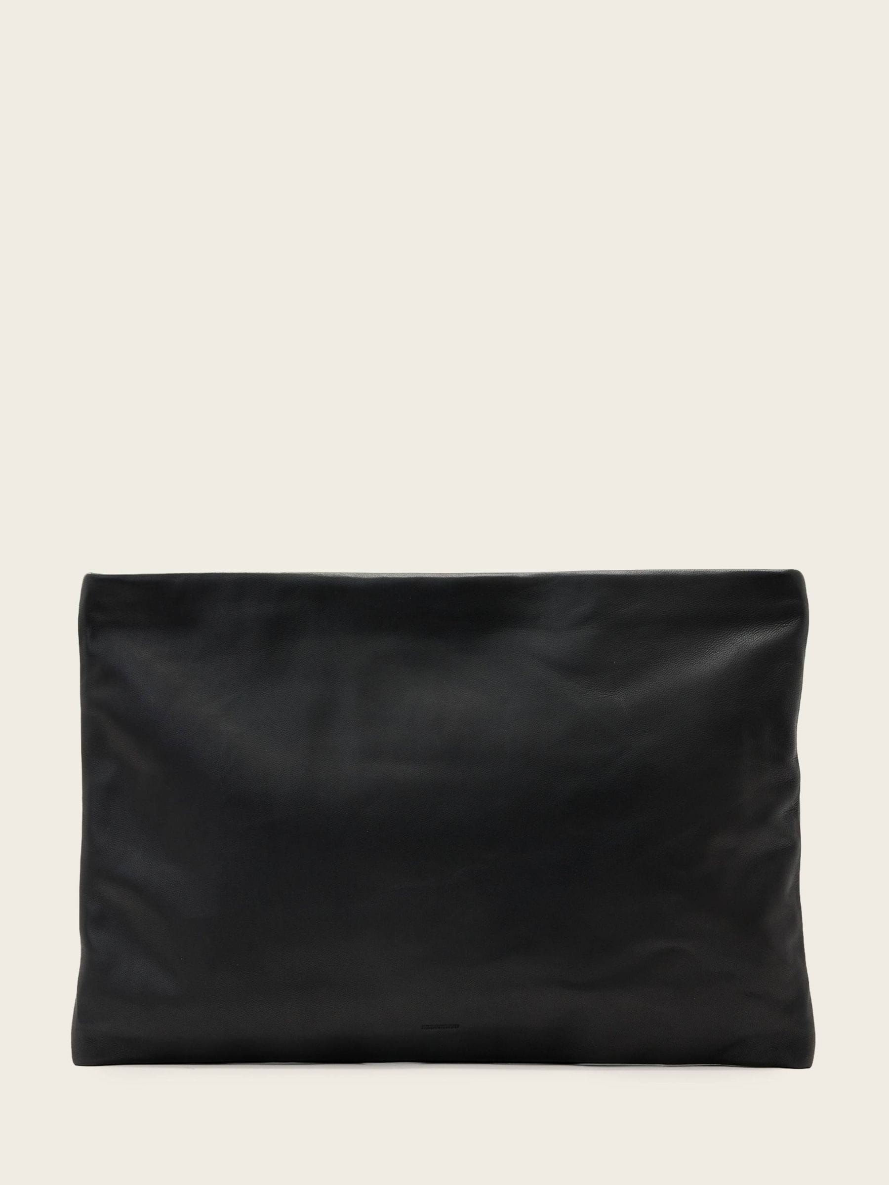 AllSaints Bettina black leather clutch, imported from the UK