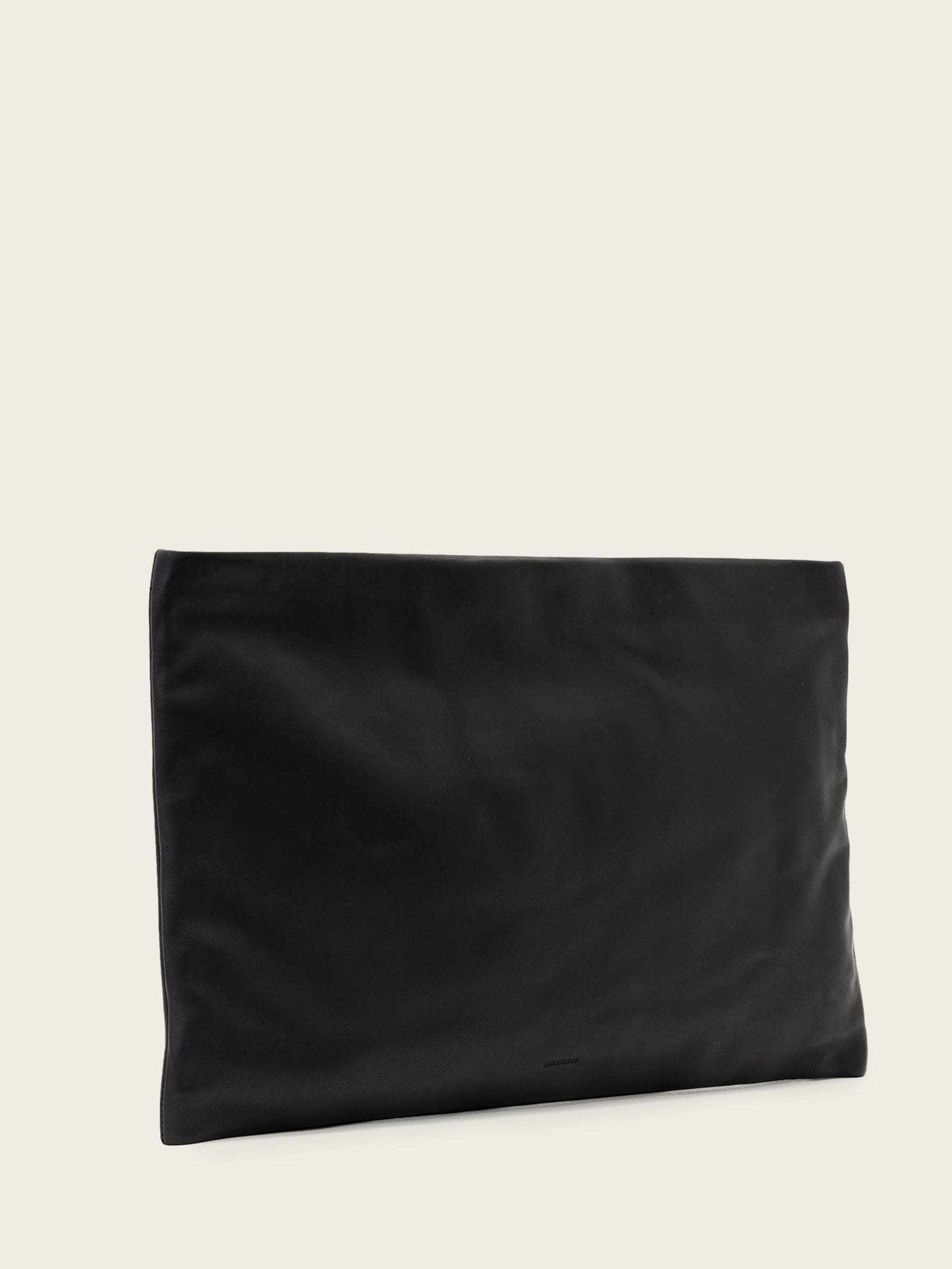 AllSaints Bettina black leather clutch, imported from the UK