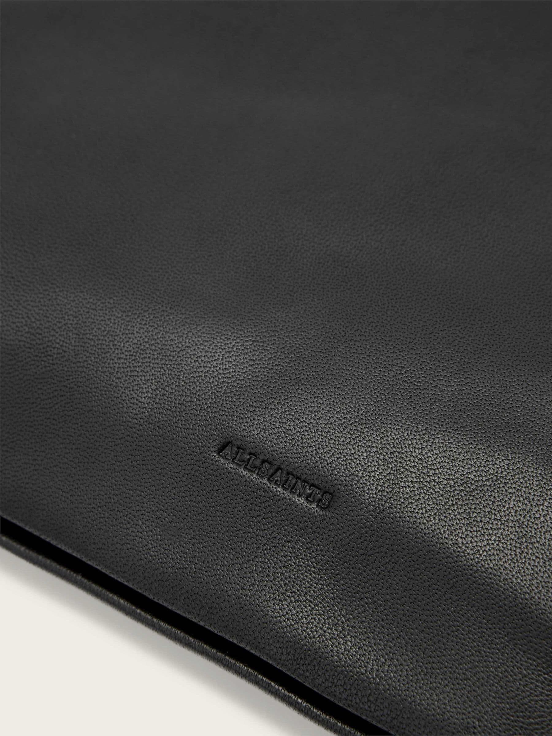 AllSaints Bettina black leather clutch, imported from the UK