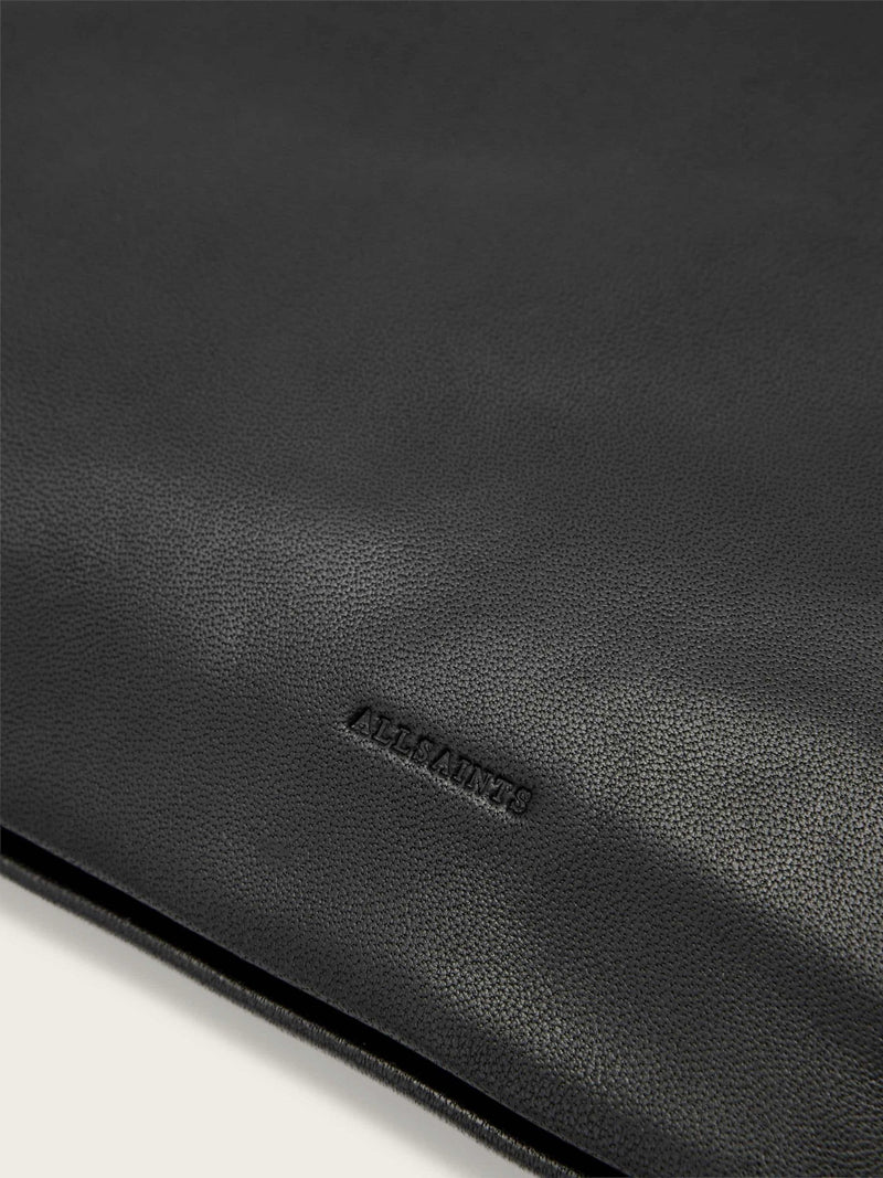 AllSaints Bettina black leather clutch, imported from the UK