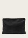 AllSaints Bettina black leather clutch, imported from the UK