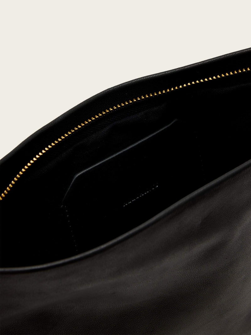 AllSaints black Bettina leather clutch, imported from the UK