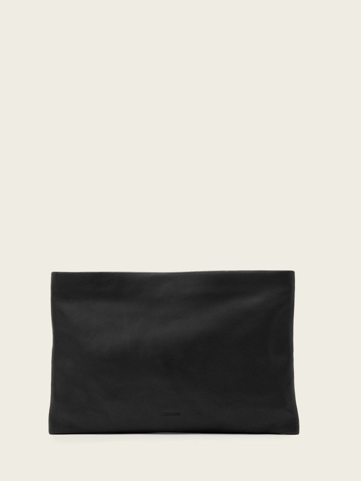 AllSaints black Bettina leather clutch, imported from the UK