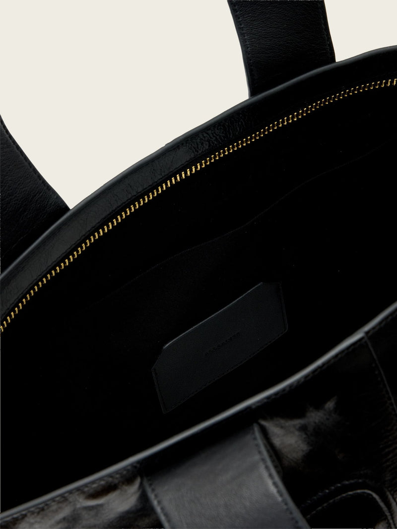 AllSaints Black Jean Rey tote bag leather, UK version