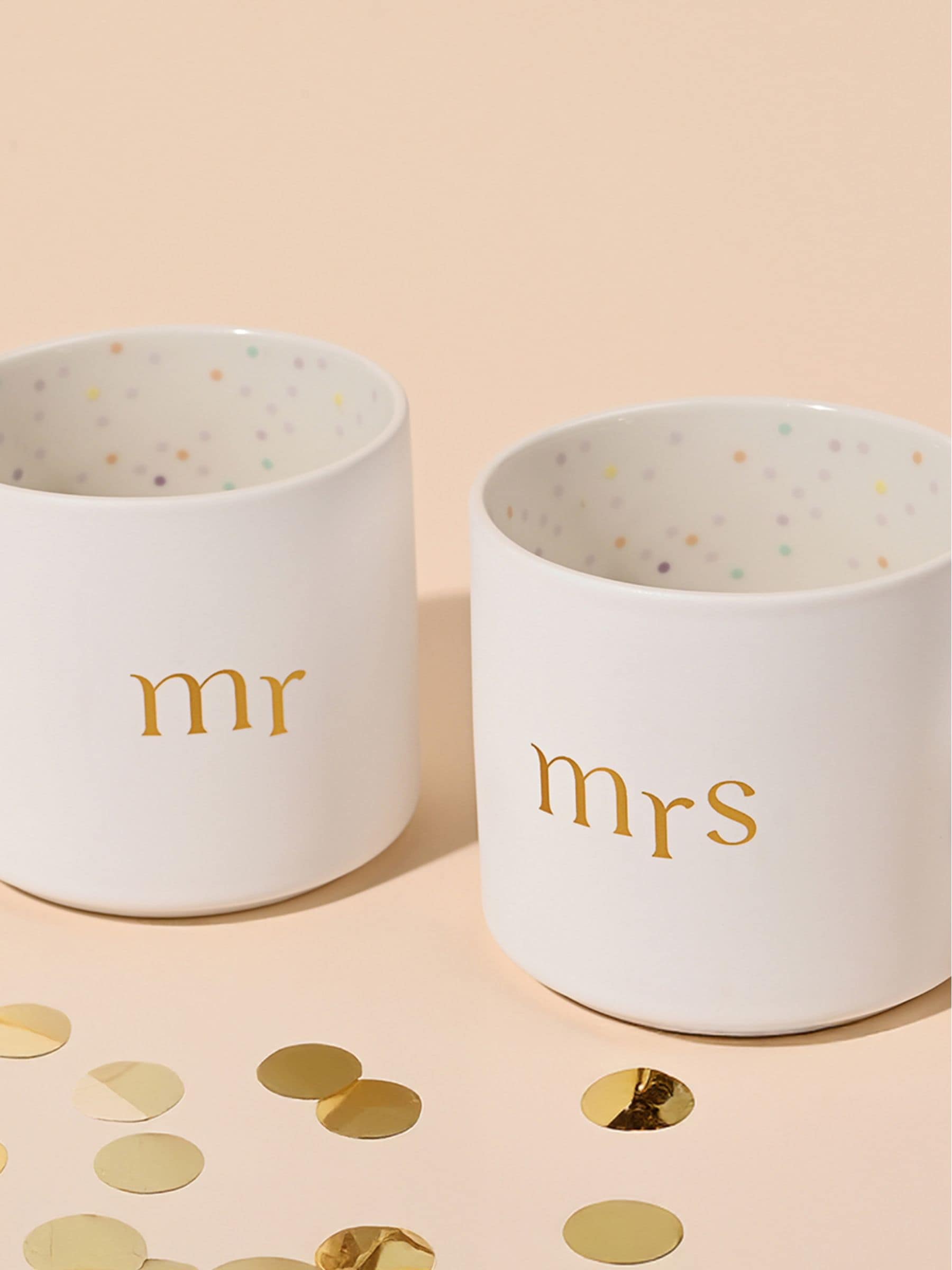 Widdop Mr and Mrs bone china mug set (British brand)