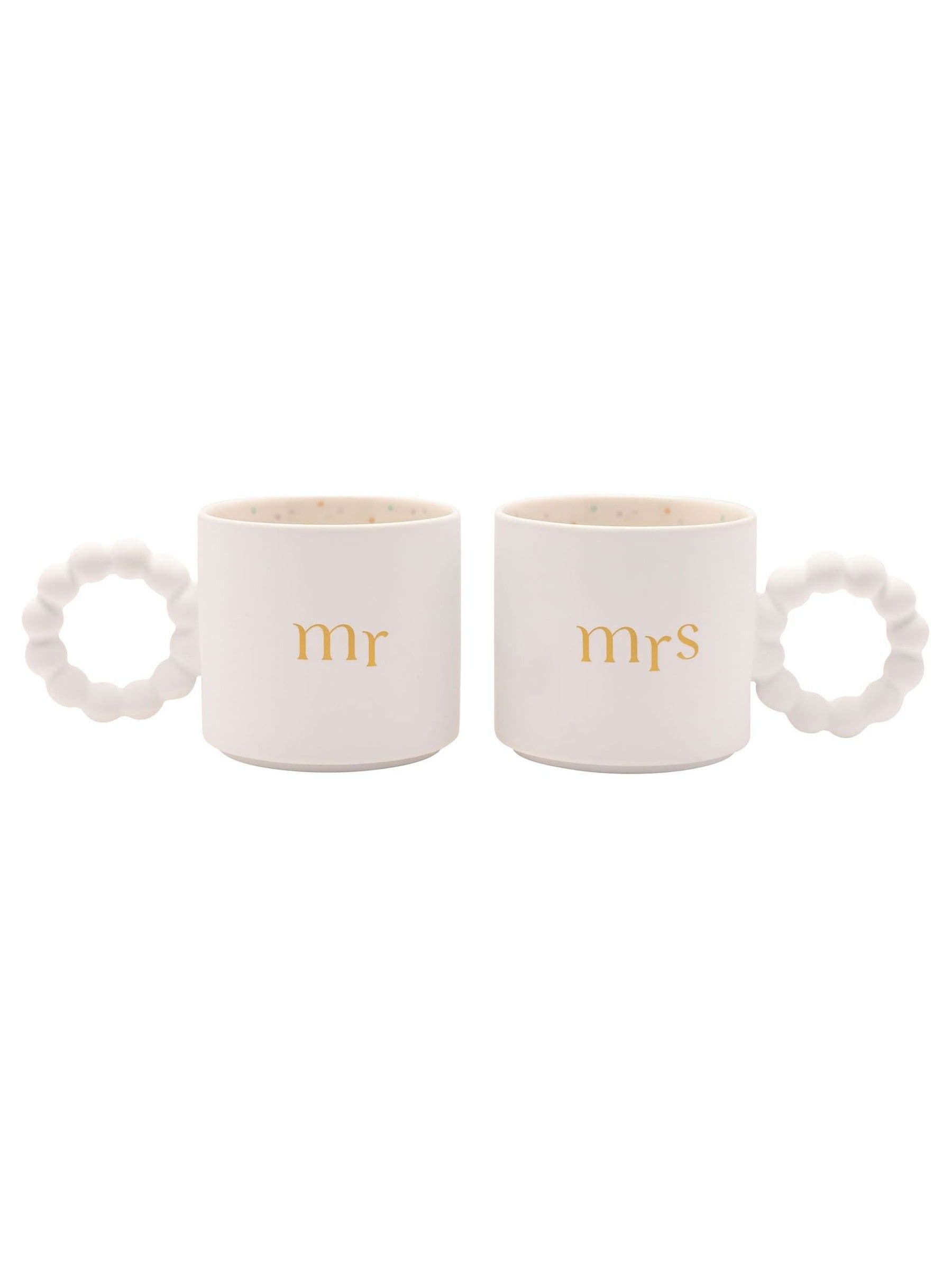 Widdop Mr and Mrs bone china mug set (British brand)