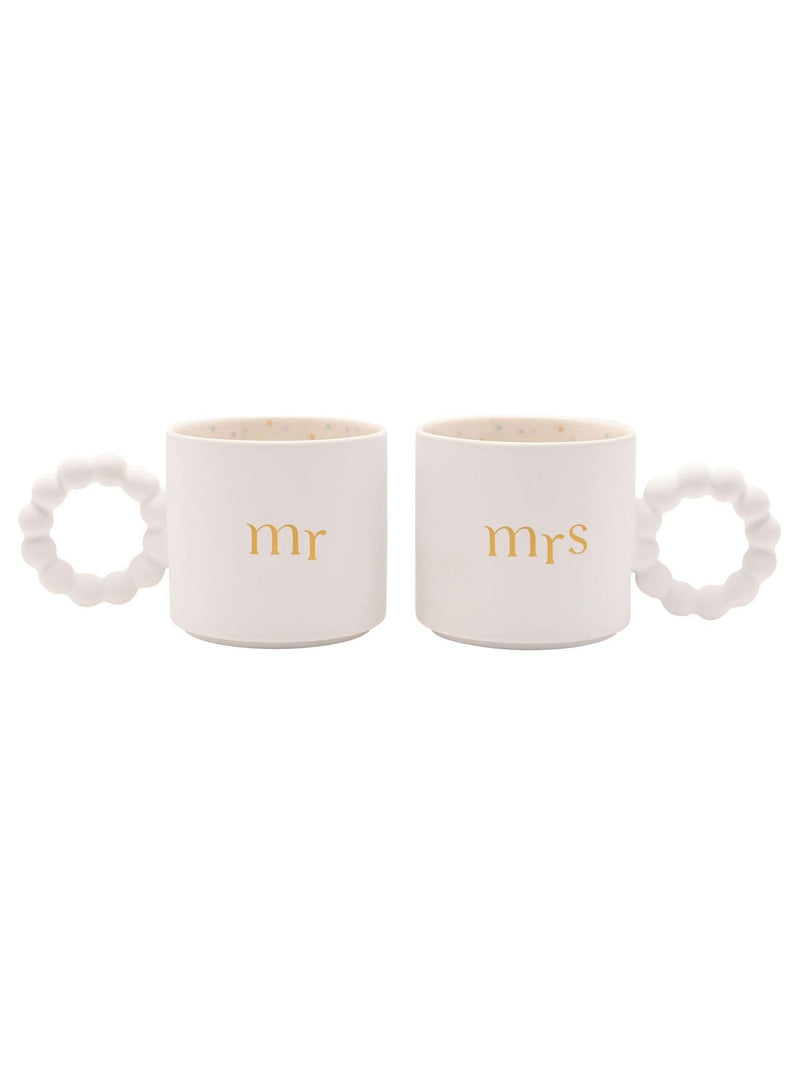 Widdop Mr and Mrs bone china mug set (British brand)