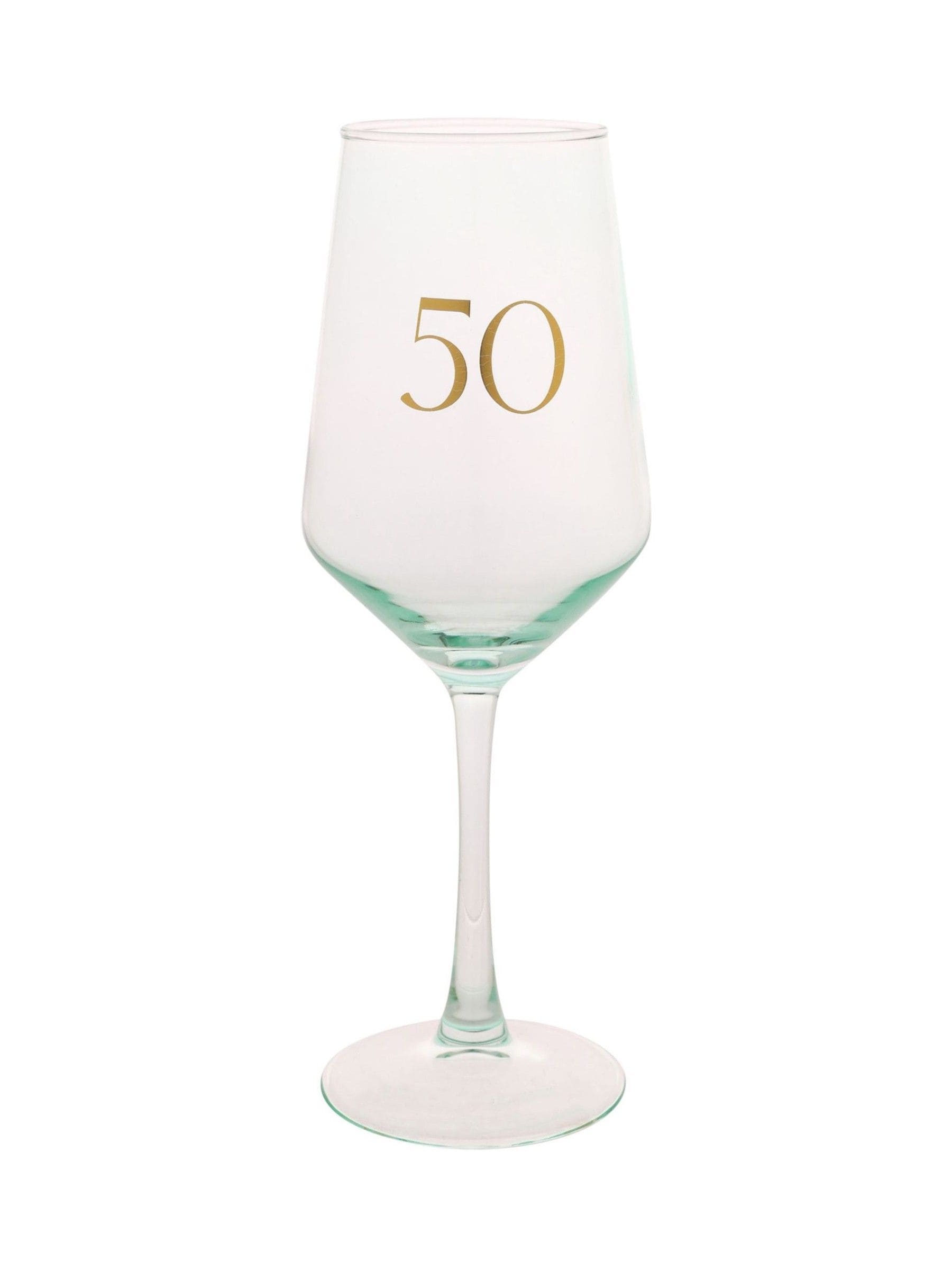 Widdop green wine glass gold 50 decal, imported from the UK