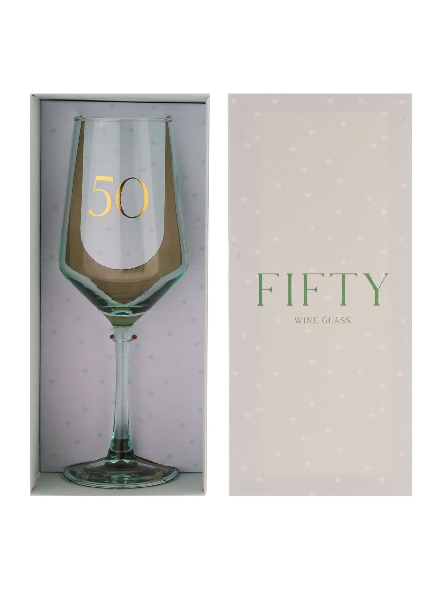 Widdop green wine glass gold 50 decal, imported from the UK