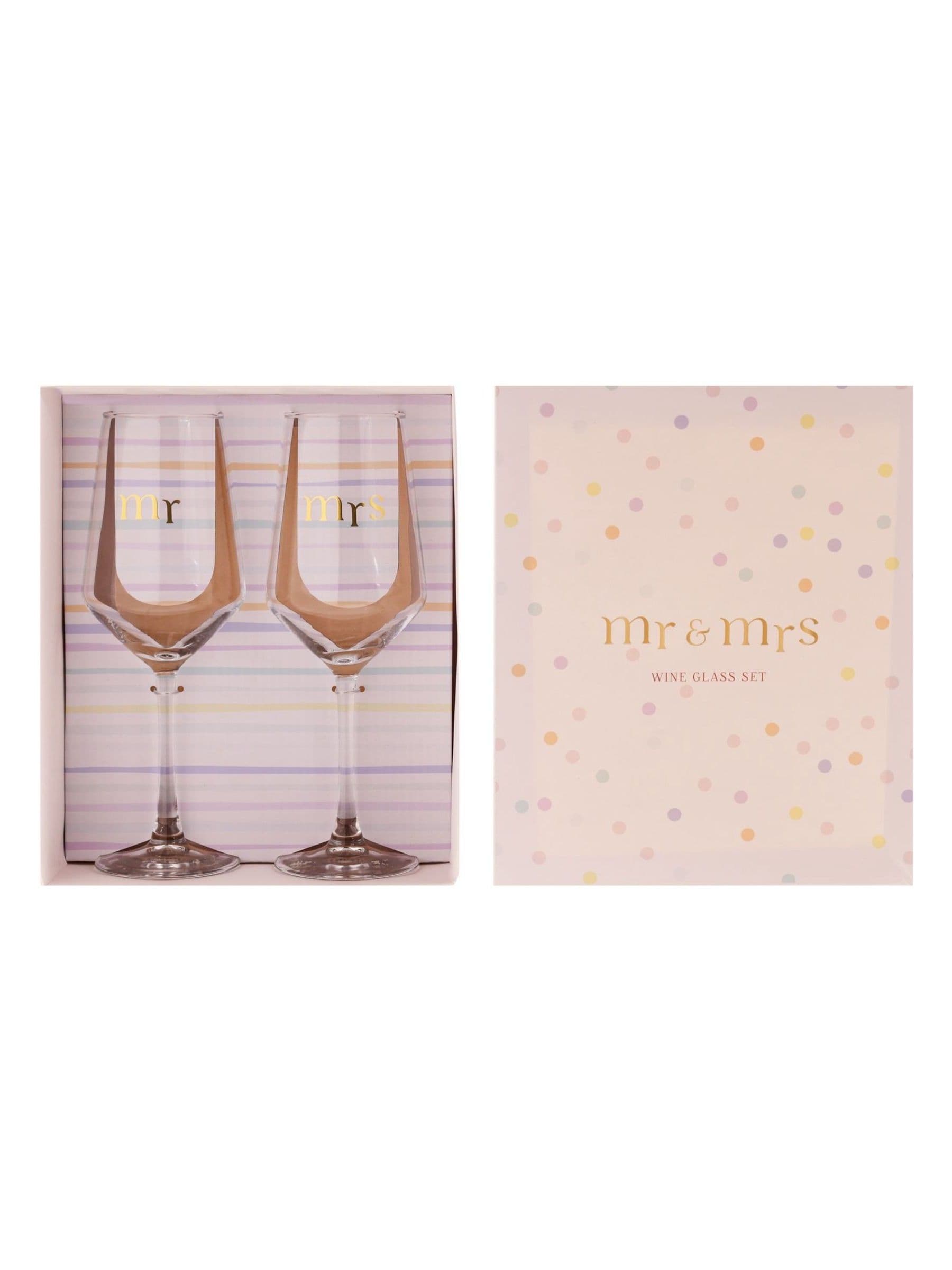 Widdop Mr and Mrs wine glasses set of 2, UK version