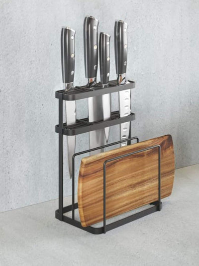 Next Metaltex Black Tokyo Knife and Cutting Board Organiser- Buy online at McGrocer