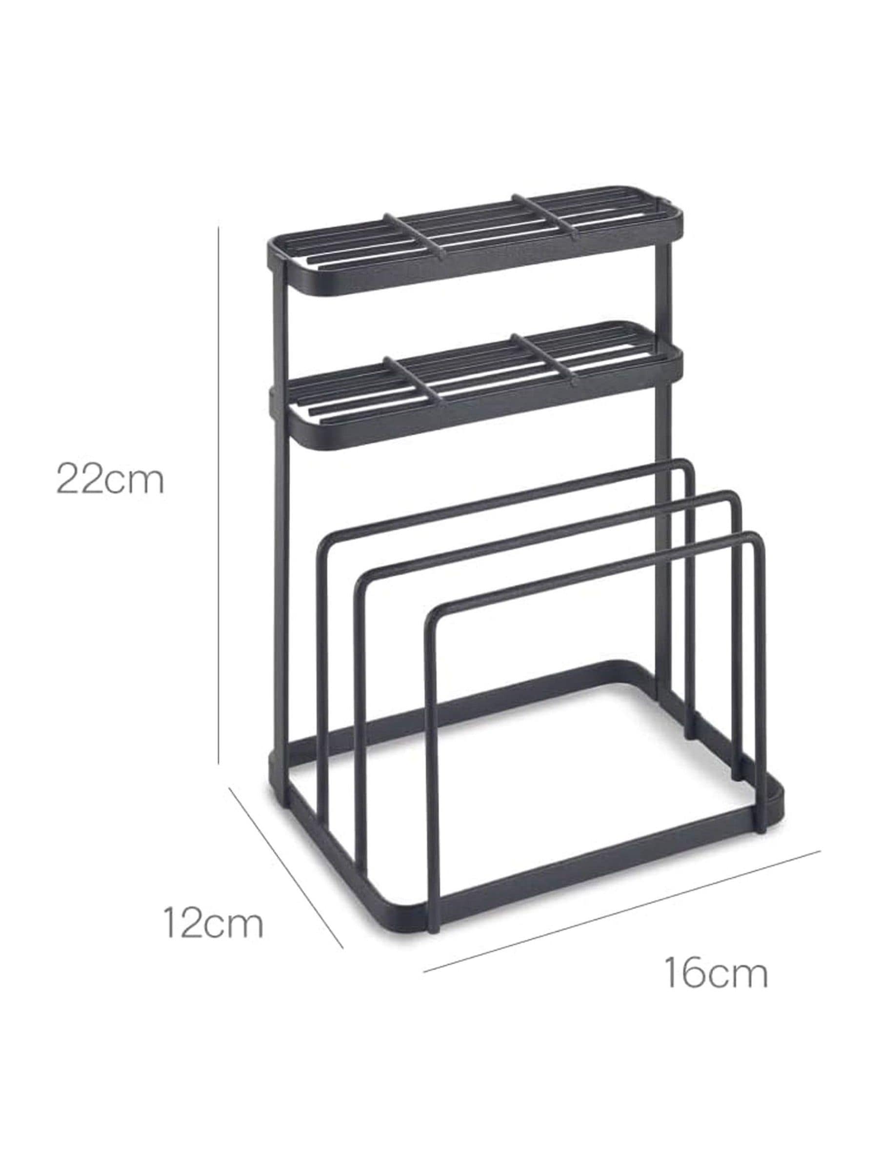 Metaltex Black Tokyo knife and cutting board organiser, imported from the UK