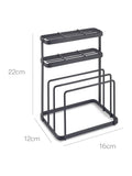 Metaltex Black Tokyo knife and cutting board organiser, imported from the UK