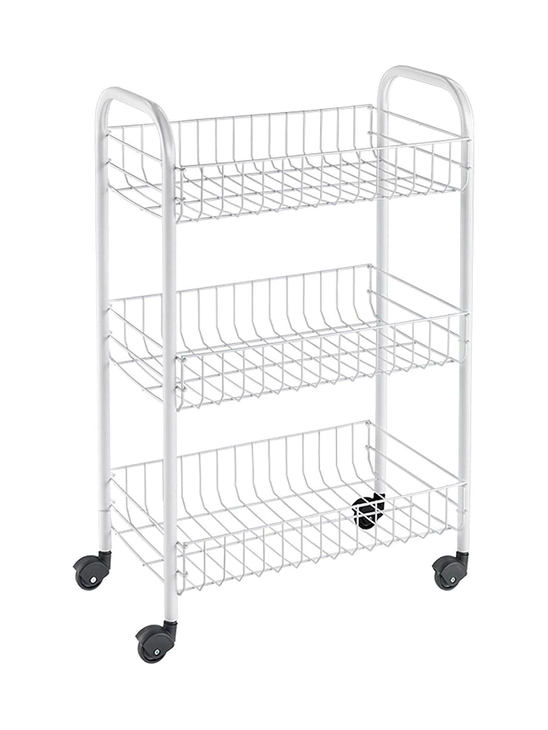 Metaltex White Siena storage rolling cart - British product