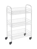 Metaltex White Siena storage rolling cart - British product