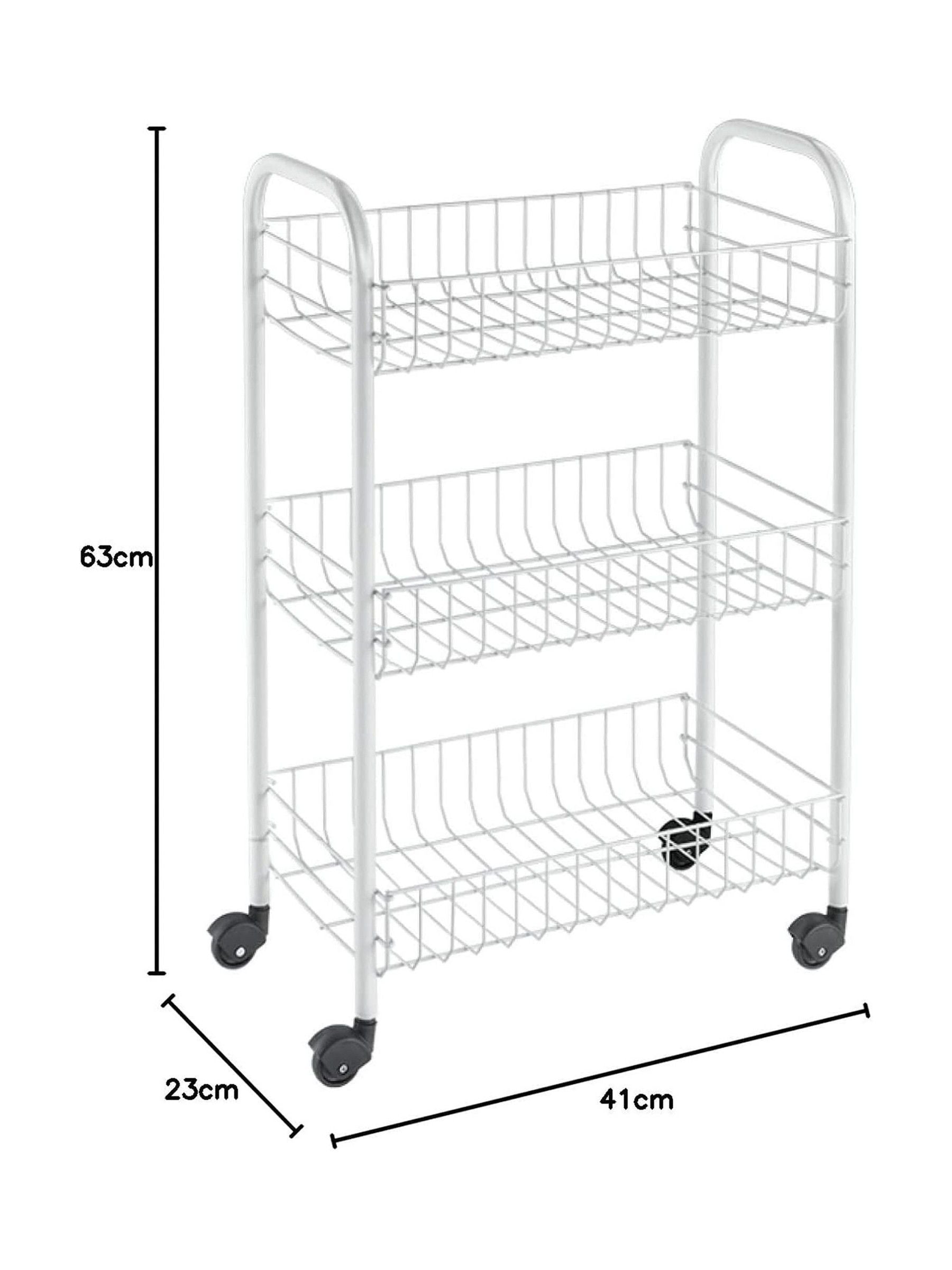 Metaltex White Siena storage rolling cart - British product