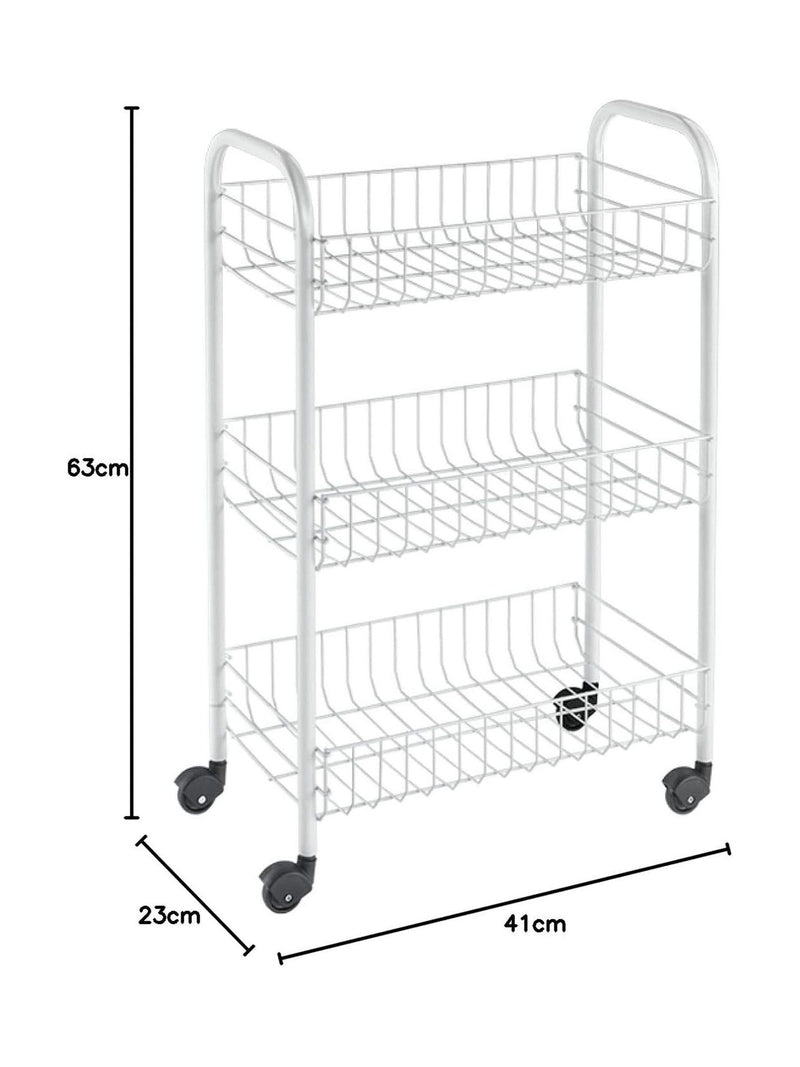 Metaltex White Siena storage rolling cart - British product