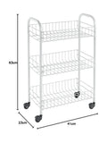 Metaltex White Siena storage rolling cart - British product