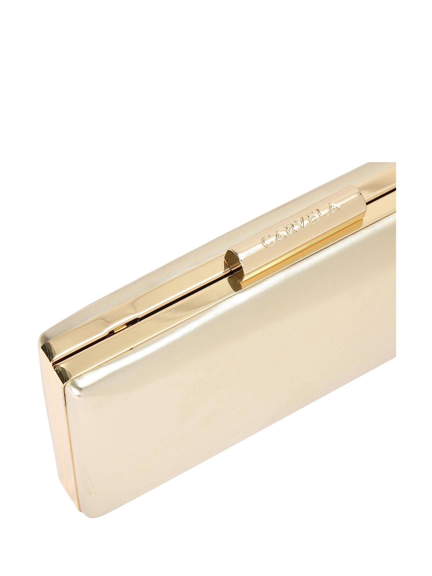 Carvela Gold Chrome Aintree clutch bag - British product