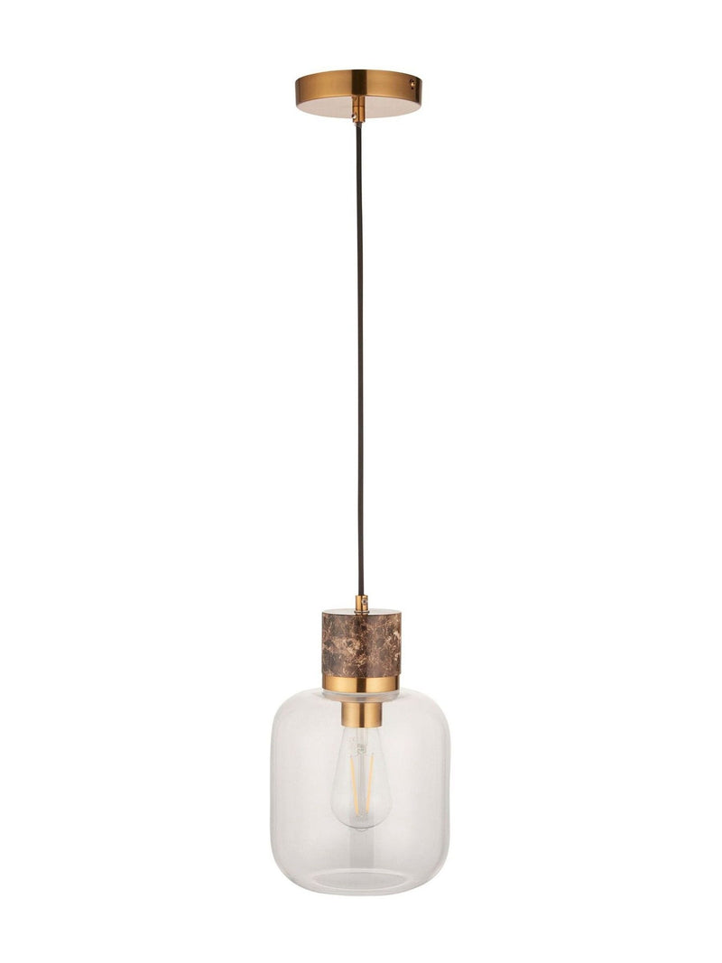 Gallery Home dark brown travertine ceiling pendant light, imported from the UK
